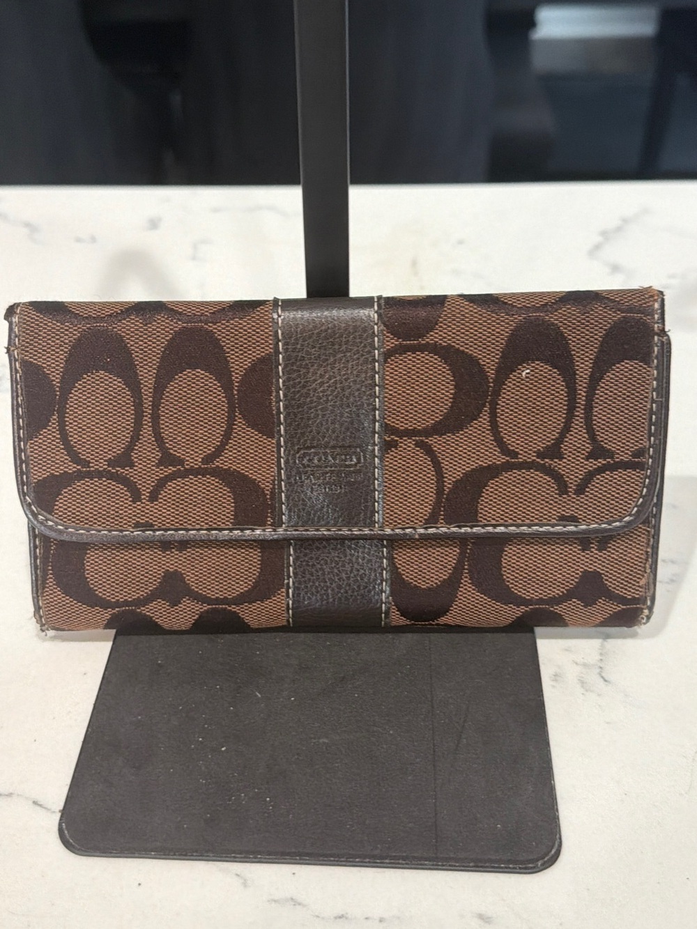 Coach Brown Signature Continental Wallet